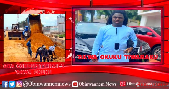 Oba Community hails Akwa Okuku, over Construction of damaged roads